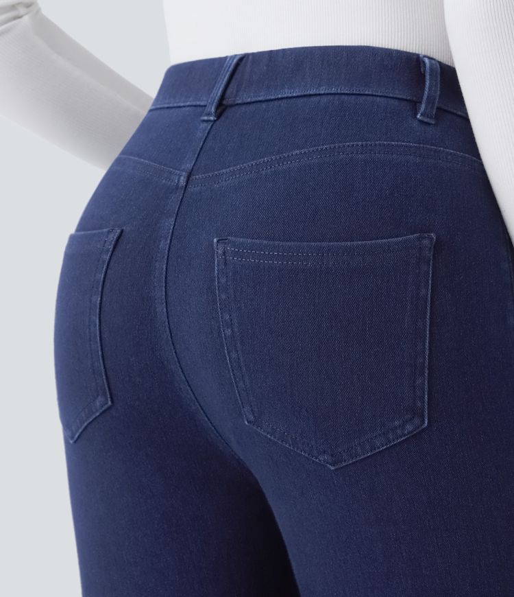 Leggings 7/8 de travail en denim taille haute avec poches Halara Flex™