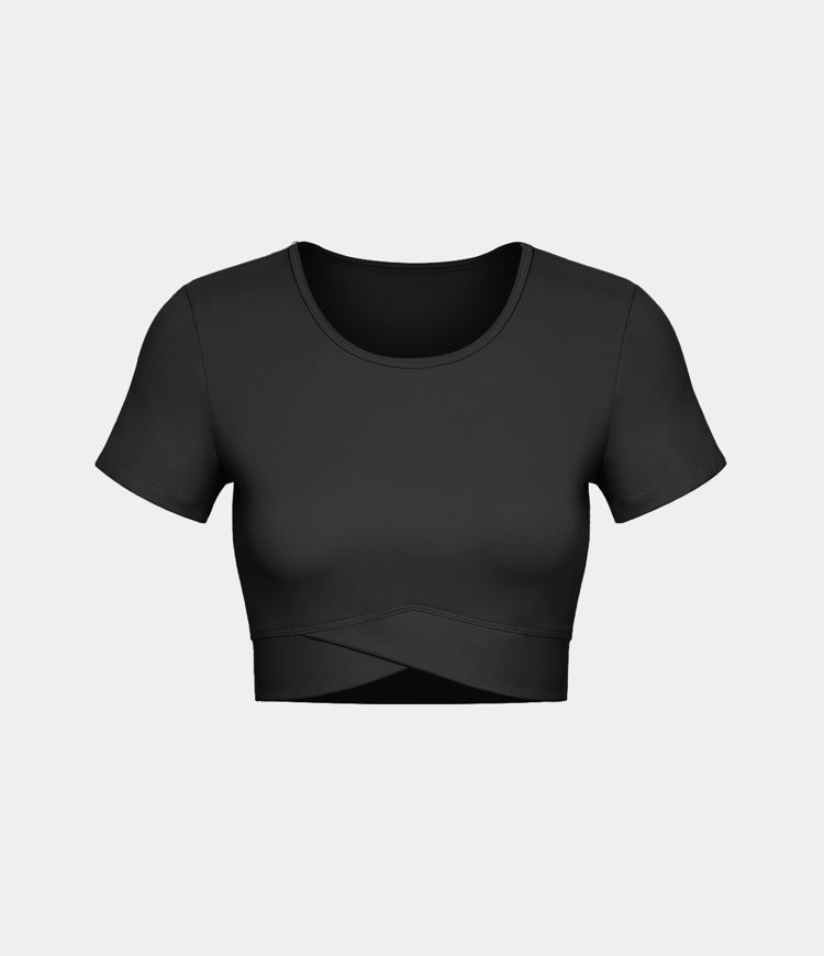 Softlyzero™ Plush Crossover Hem Cropped Sports Top