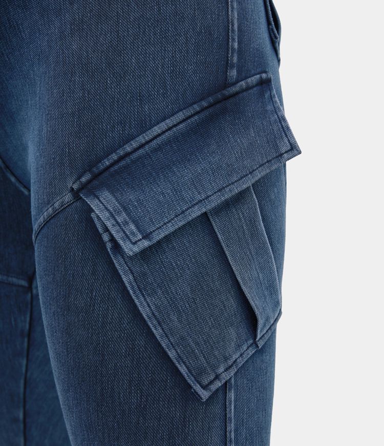 HalaraFlex™ High Waist Cargo Pocket Skinny Stretch Knit Denim Casual Leggings