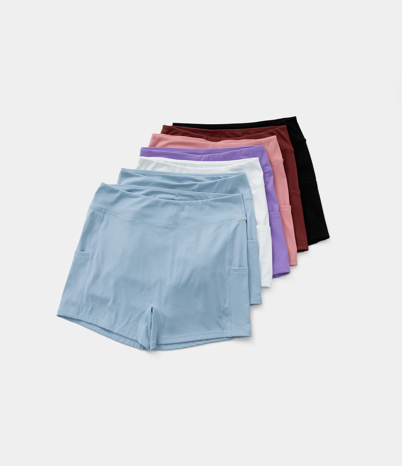 Softlyzero™ Airy High Waisted Side Pocket Plain Cool Touch Yoga Shorts 3.5"-UPF50+