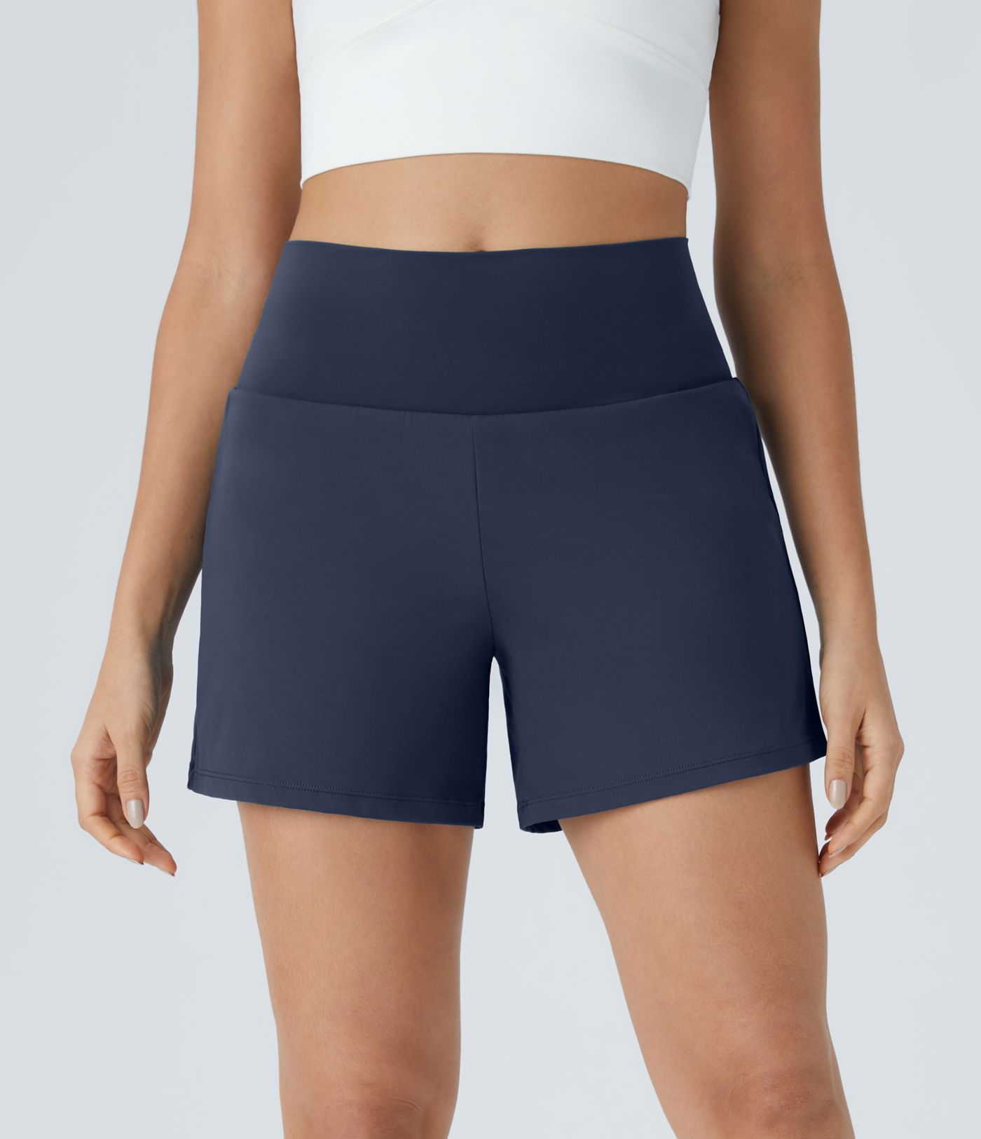 SoftlyZero™ Airy Super High Waisted 2-in-1  Cool Touch Yoga Shorts 5'' with Pockets-Longer Length