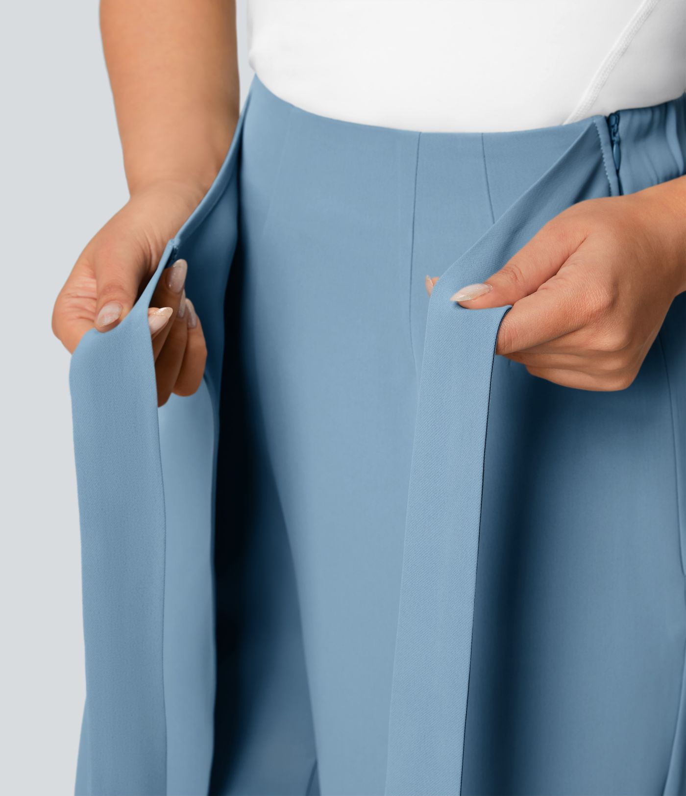 High Waisted Tie Side Wide Leg Women Suit Work Pants High Waisted Tie Side Wide Leg Women Suit Work Pants