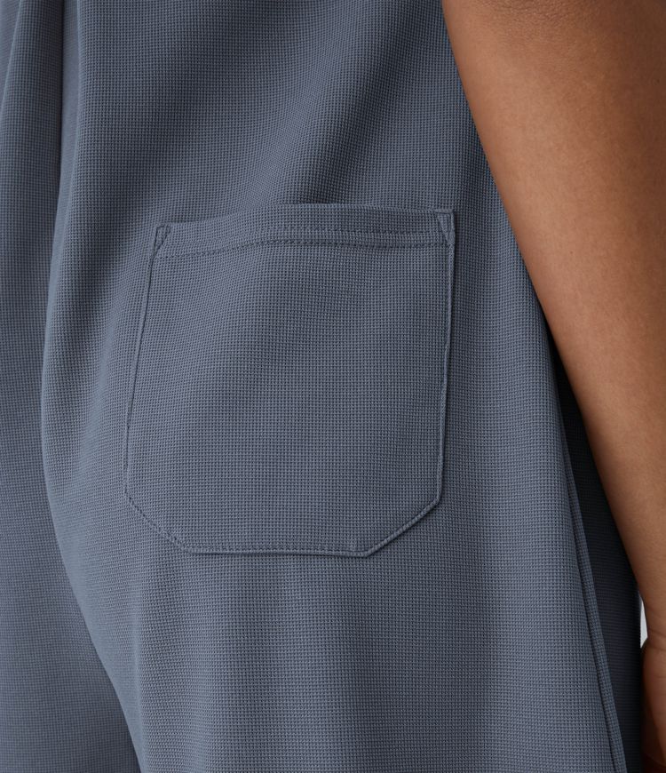 Pockets Waffle Casual Short Overalls