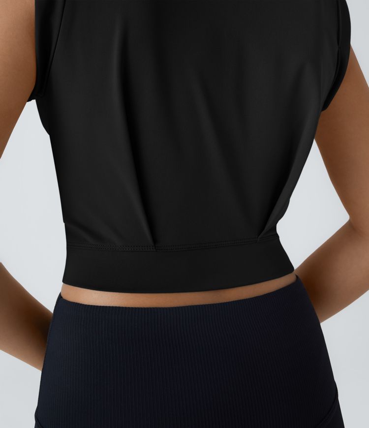 Débardeur Yoga Court Sans Manches Col Rond