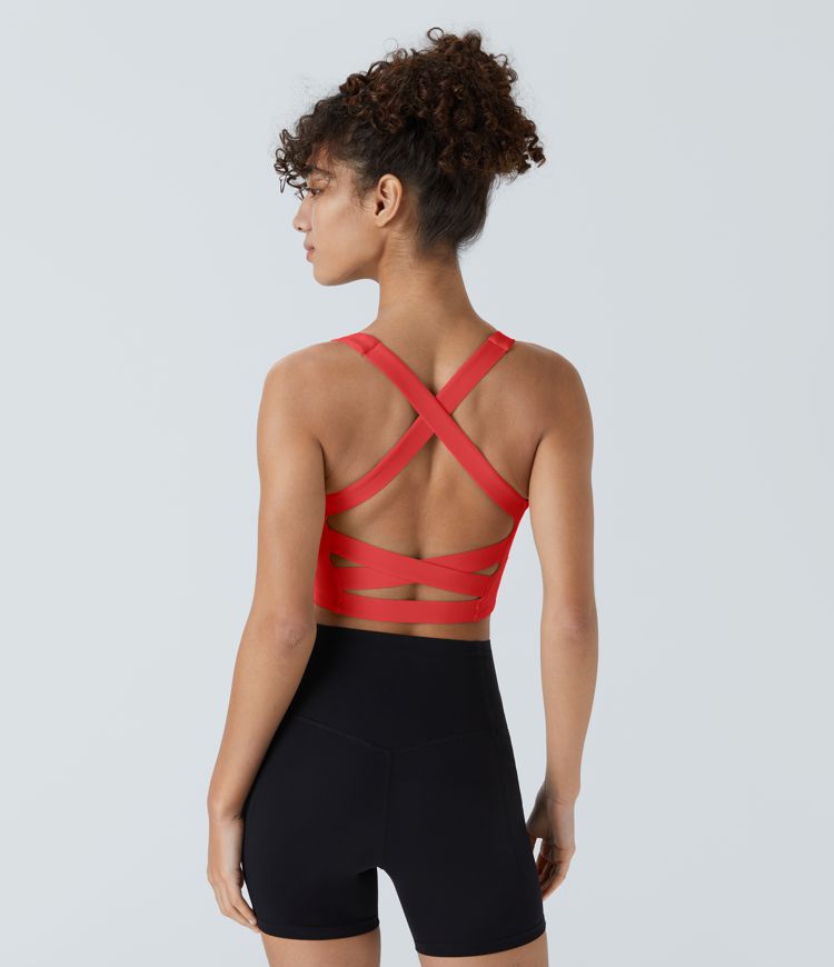 Softlyzero™ Airy Square Neck Backless Crisscross Cropped Cool Touch Yoga Tank Top-UPF50+