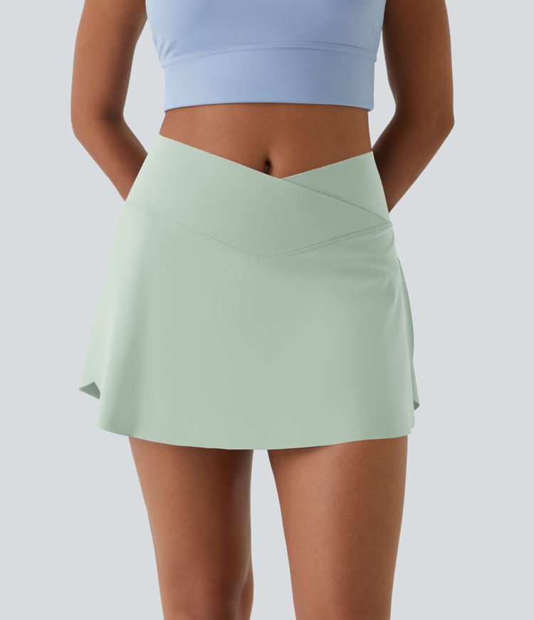Jupe de tennis mini 2-en-1 Everyday Softlyzero™ Airy avec croisement, poche latérale et toucher frais-Lucide-UPF50+