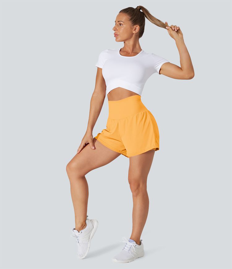 SoftlyZero™ Airy Super High Waisted Cool Touch Yoga Shorts with Pockets