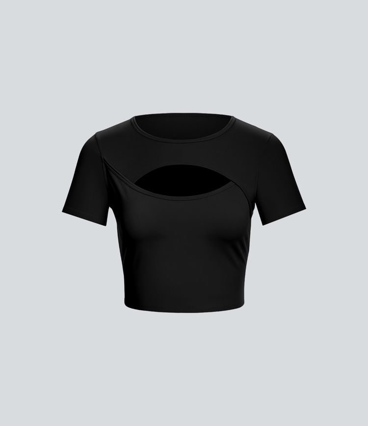 Top Softlyzero™ Plush deportivo cut out de manga corta