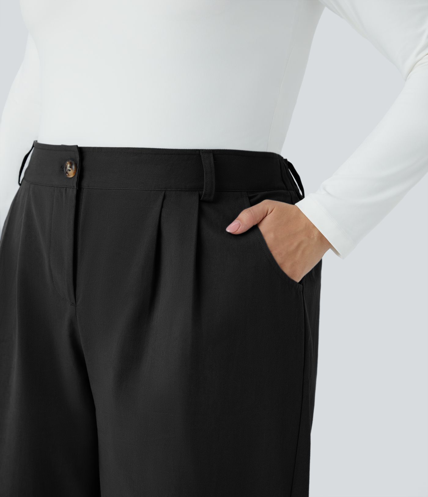 Mid Rise Zipper Pocket Casual Cotton Plus Size Joggers