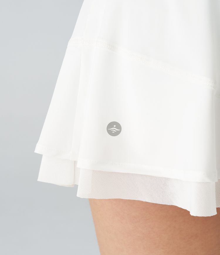 Breezeful™ 2-in-1 mini golf skirt made of mesh with a high waist, side pocket, quick-drying.