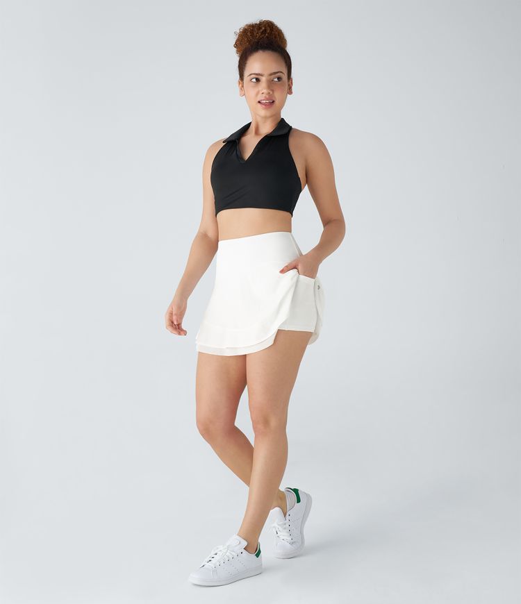 Breezeful™ 2-in-1 mini golf skirt made of mesh with a high waist, side pocket, quick-drying.