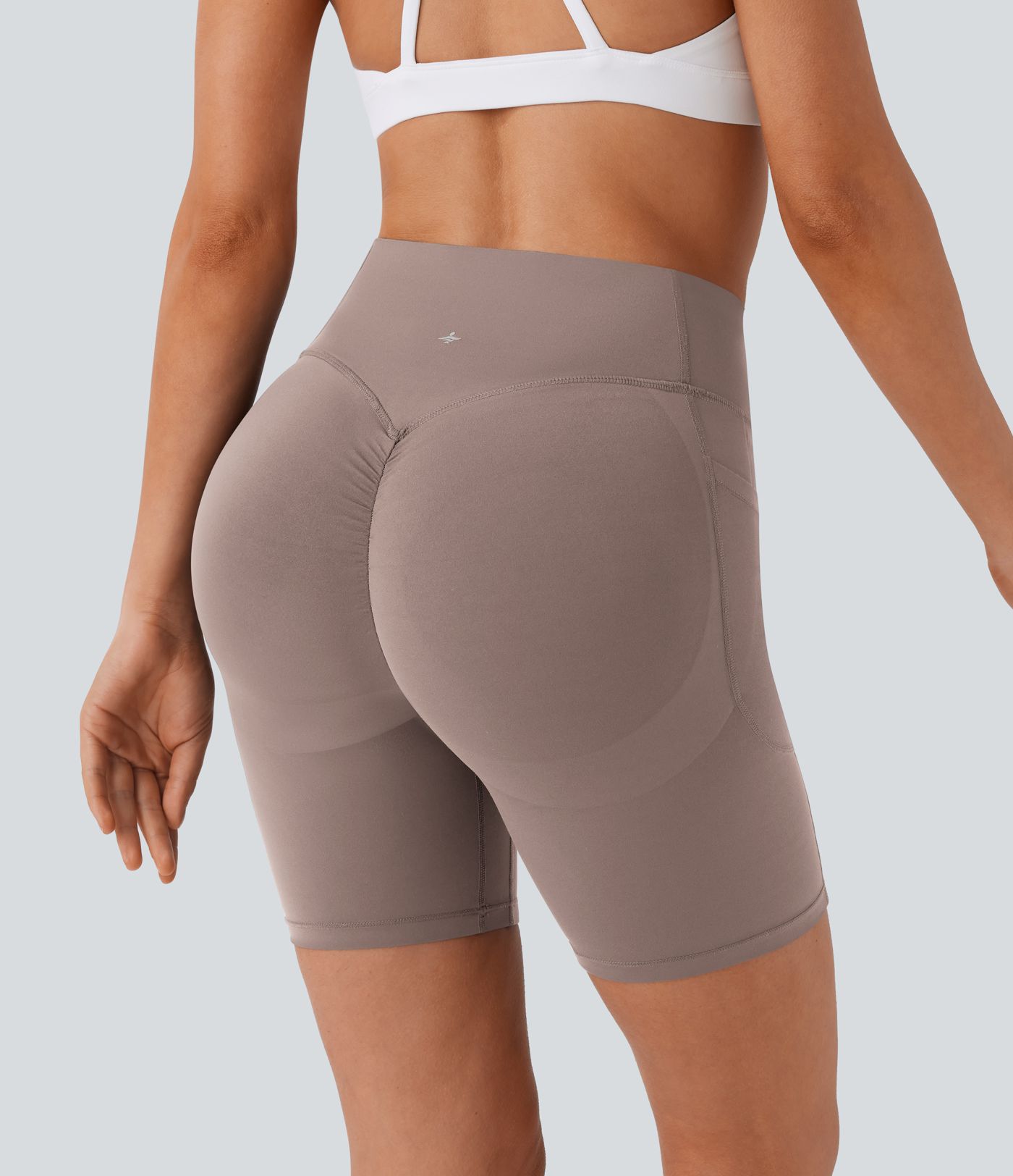 Halara UltraSculpt™ High Waisted Scrunch Butt Lifting Tummy Control Side Pocket Shaping Workout Biker Shorts 7''