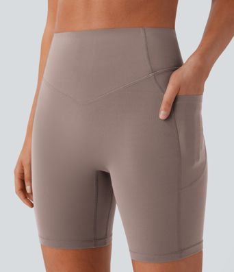 Halara UltraSculpt™ High Waisted Scrunch Butt Lifting Tummy Control Side Pocket Shaping Workout Biker Shorts 7''