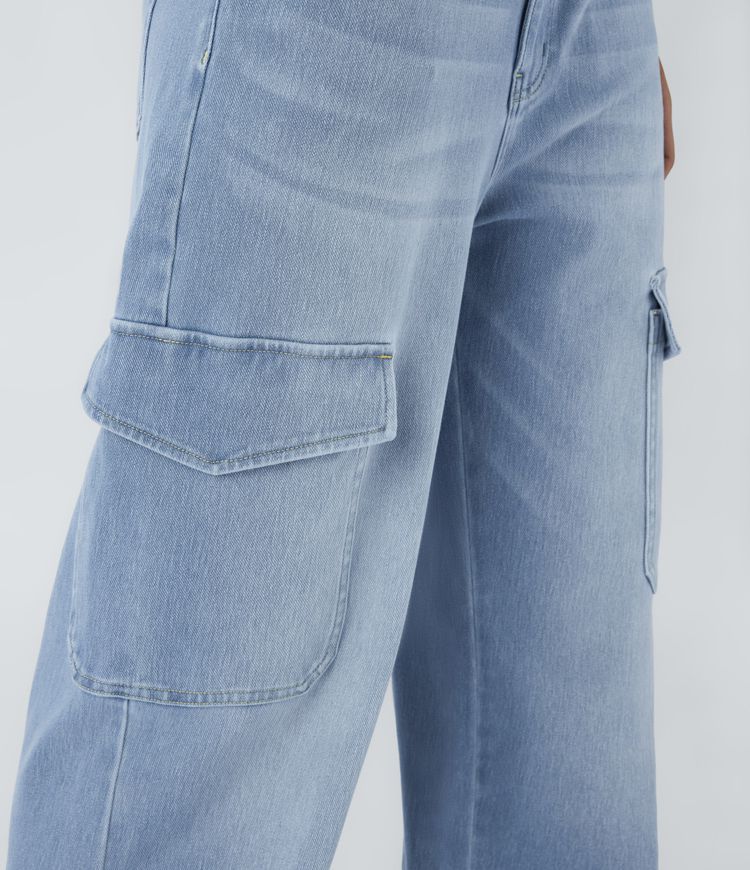 Halara Flex™  Lässige Baggy Jeans, Mittlere Leibhöhe Knopf Reißverschluss Mehrere Taschen Weites Bein Dehnbare Strick