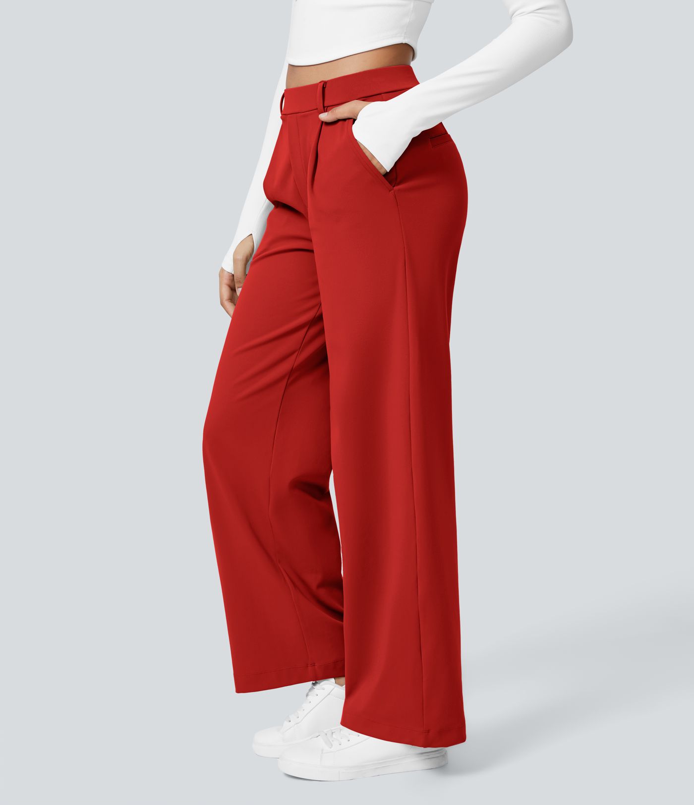 Pantalon de travail coupe droite taille haute Halara Flex™ DayStretch avec poches