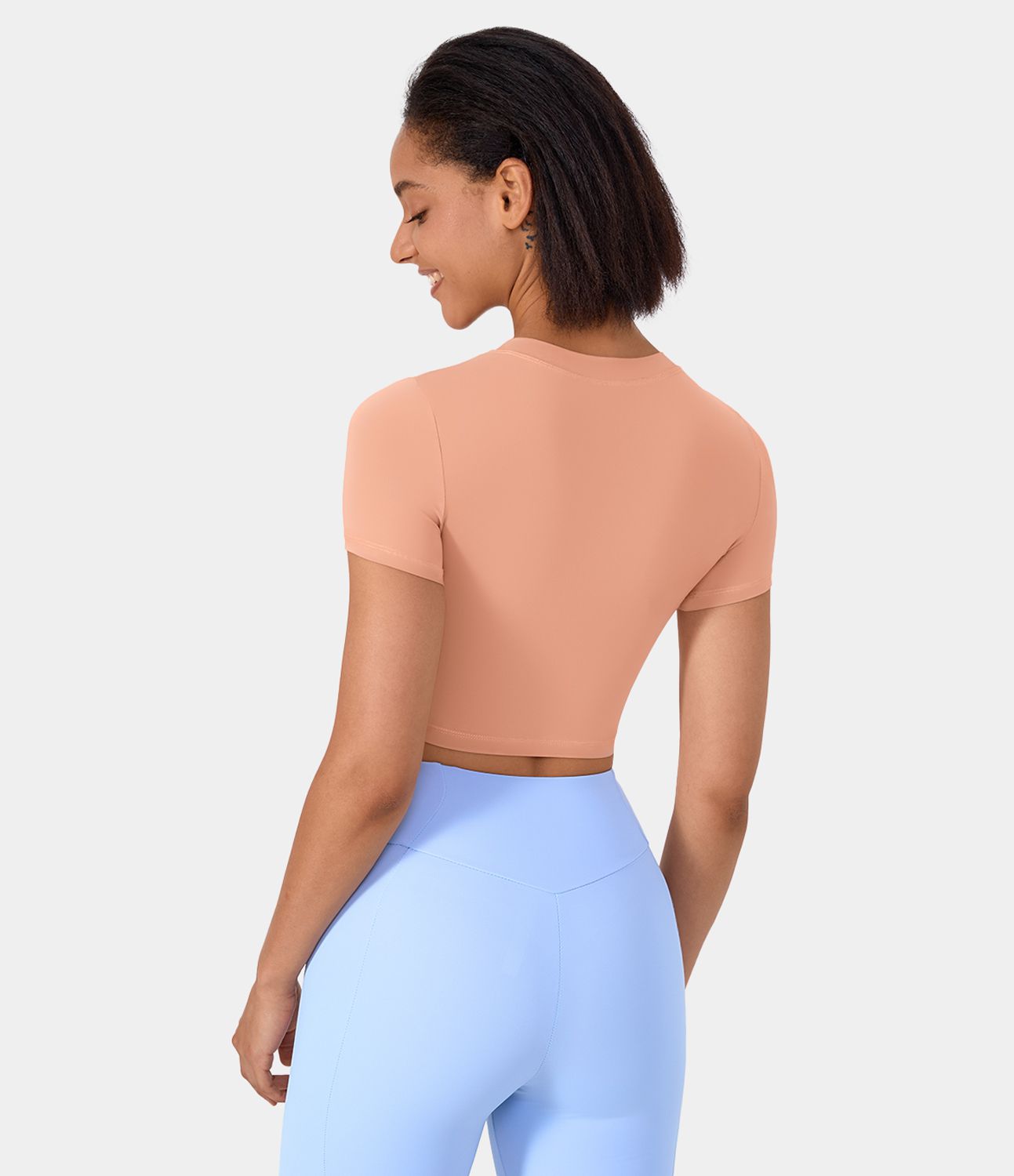 Short Sleeve Cut Out Cropped Yoga Sports Top