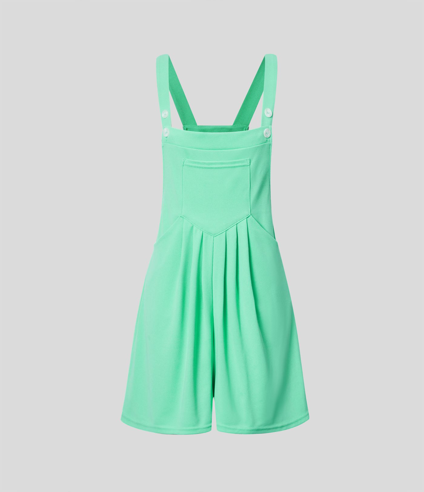 Pockets Waffle Casual Short Overalls