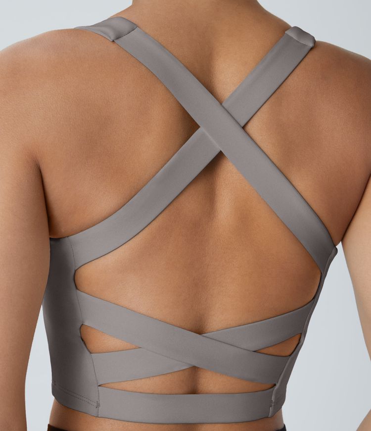 Softlyzero™ Airy Square Neck Backless Crisscross Cropped Cool Touch Yoga Tank Top-UPF50+