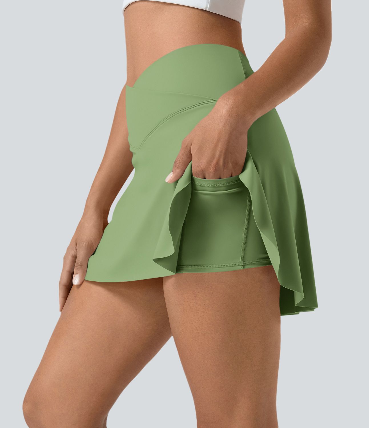 Everyday Softlyzero™ Airy Crossover 2-in-1-Mini-Tennisrock mit Seitentaschen-Lucid