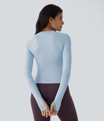 Trden Joga Športni Top z Odprtino za Palec