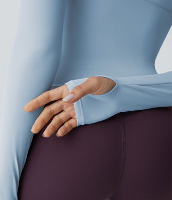 Trden Joga Športni Top z Odprtino za Palec