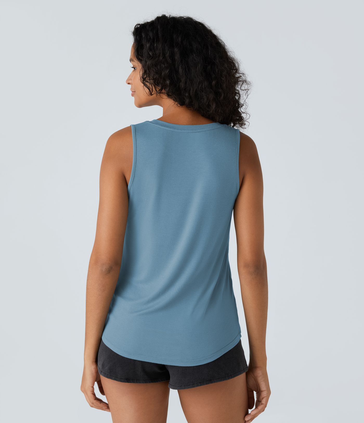 Basic Casual Ribbed Crew Neck Tank Top