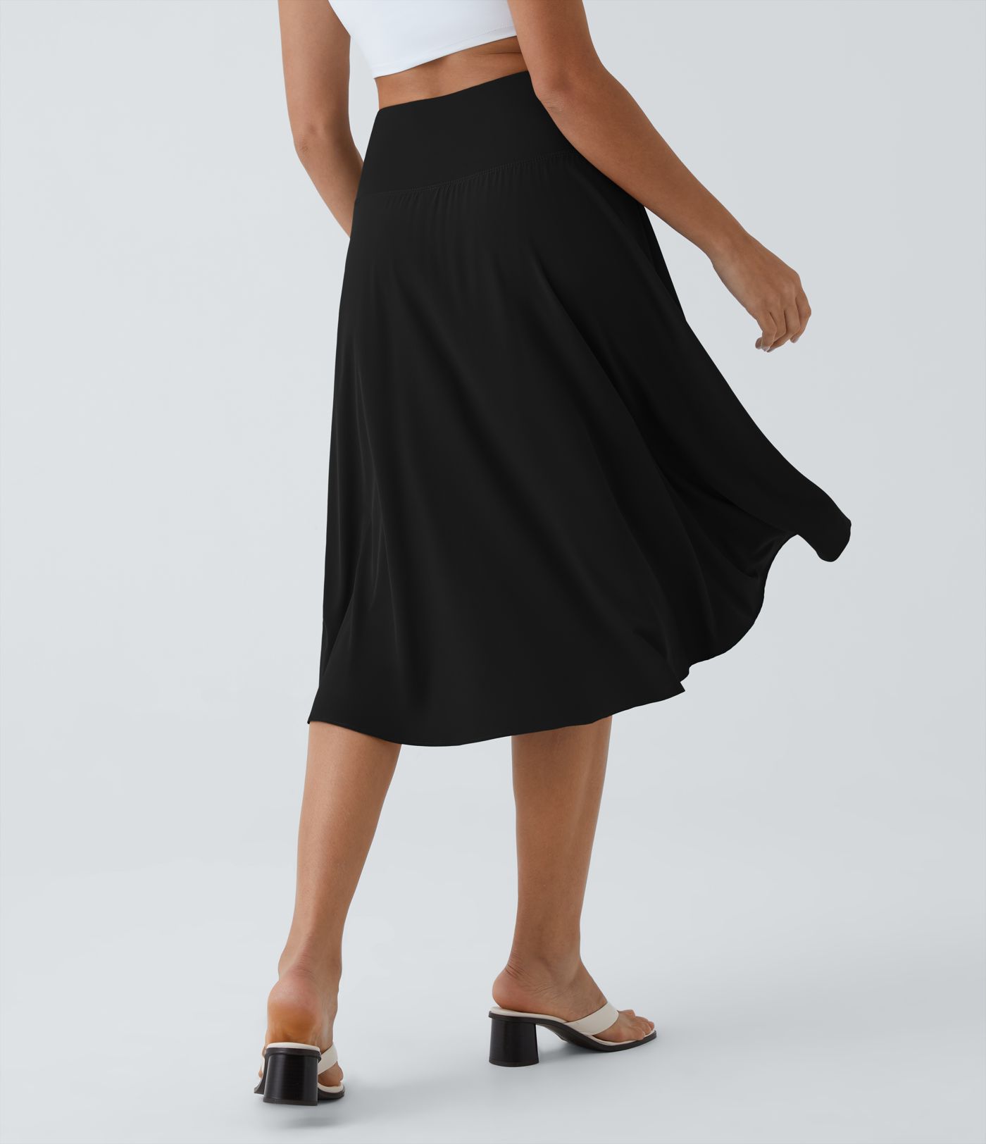 Breezeful™ High Waisted Asymmetric Ruffle High Low Flowy 2-in-1 Quick Dry Dance Skirt