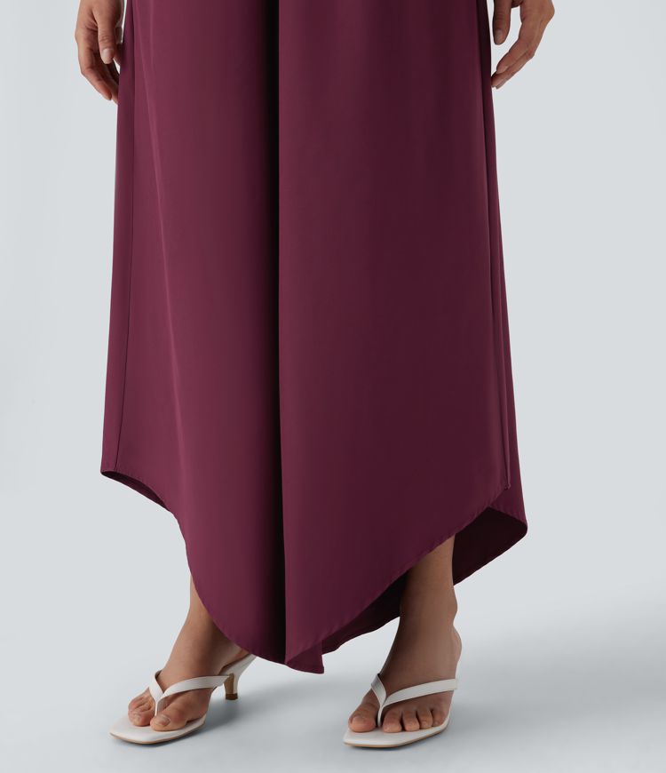 Breezeful™ Tie Pocket Curved Hem Flowy Quick Dry Casual Jumpsuit