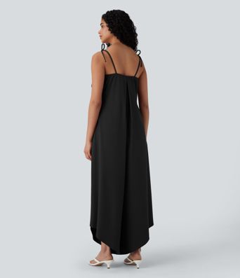 Breezeful™ - Lässiger, fließender, rückenfreier Jumpsuit mit Seitentaschen - schnelltrocknend