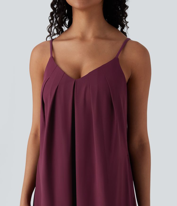 Breezeful™ Tie Pocket Curved Hem Flowy Quick Dry Casual Jumpsuit