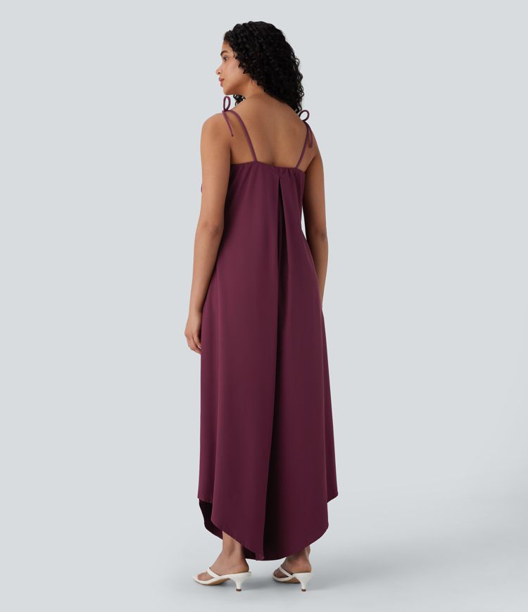 Breezeful™ Tie Pocket Curved Hem Flowy Quick Dry Casual Jumpsuit