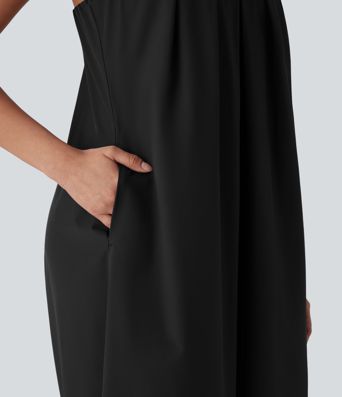 Breezeful™ - Lässiger, fließender, rückenfreier Jumpsuit mit Seitentaschen - schnelltrocknend