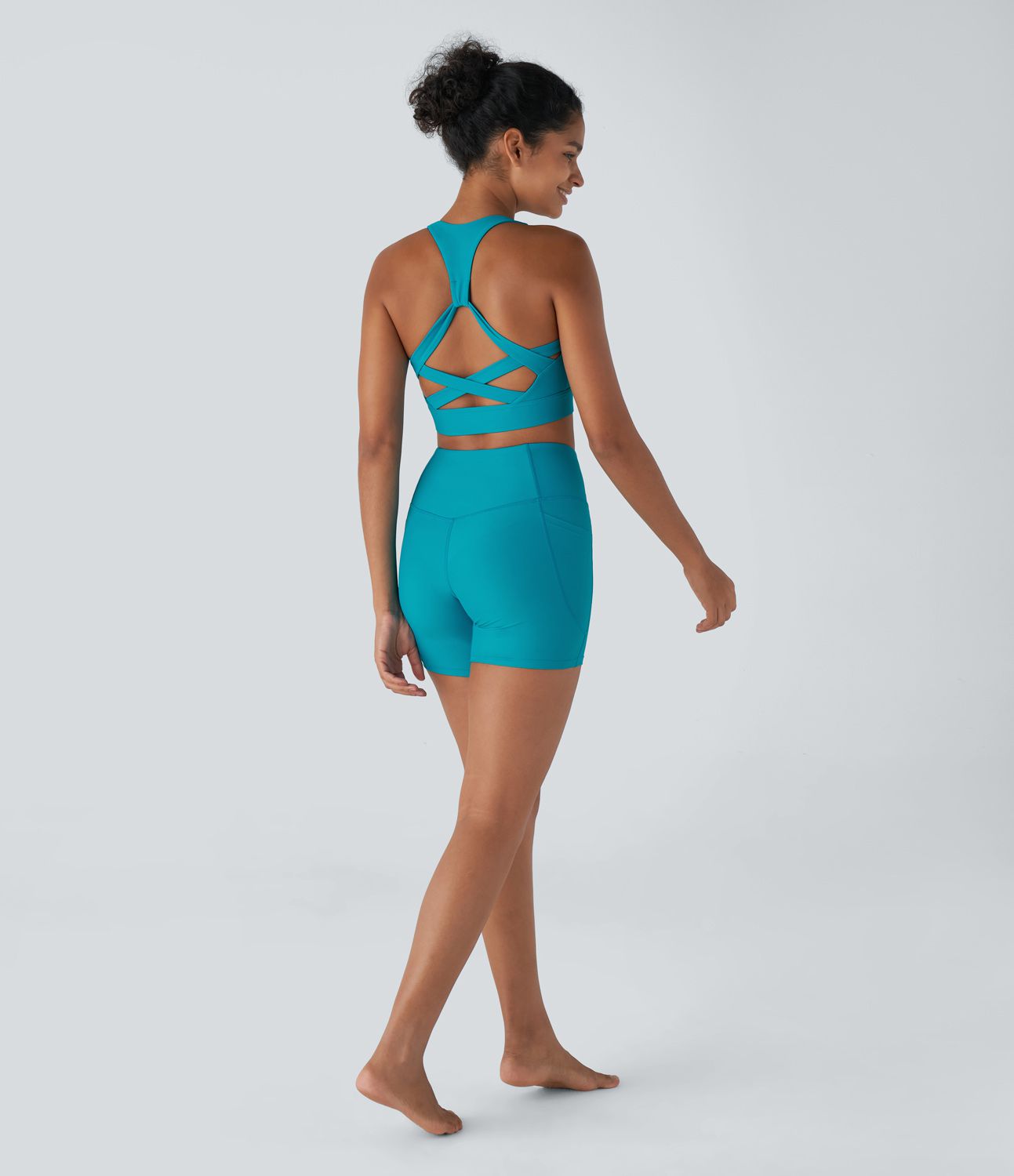 Land to Water U Neck Yoga Bikini Top Swimsuit