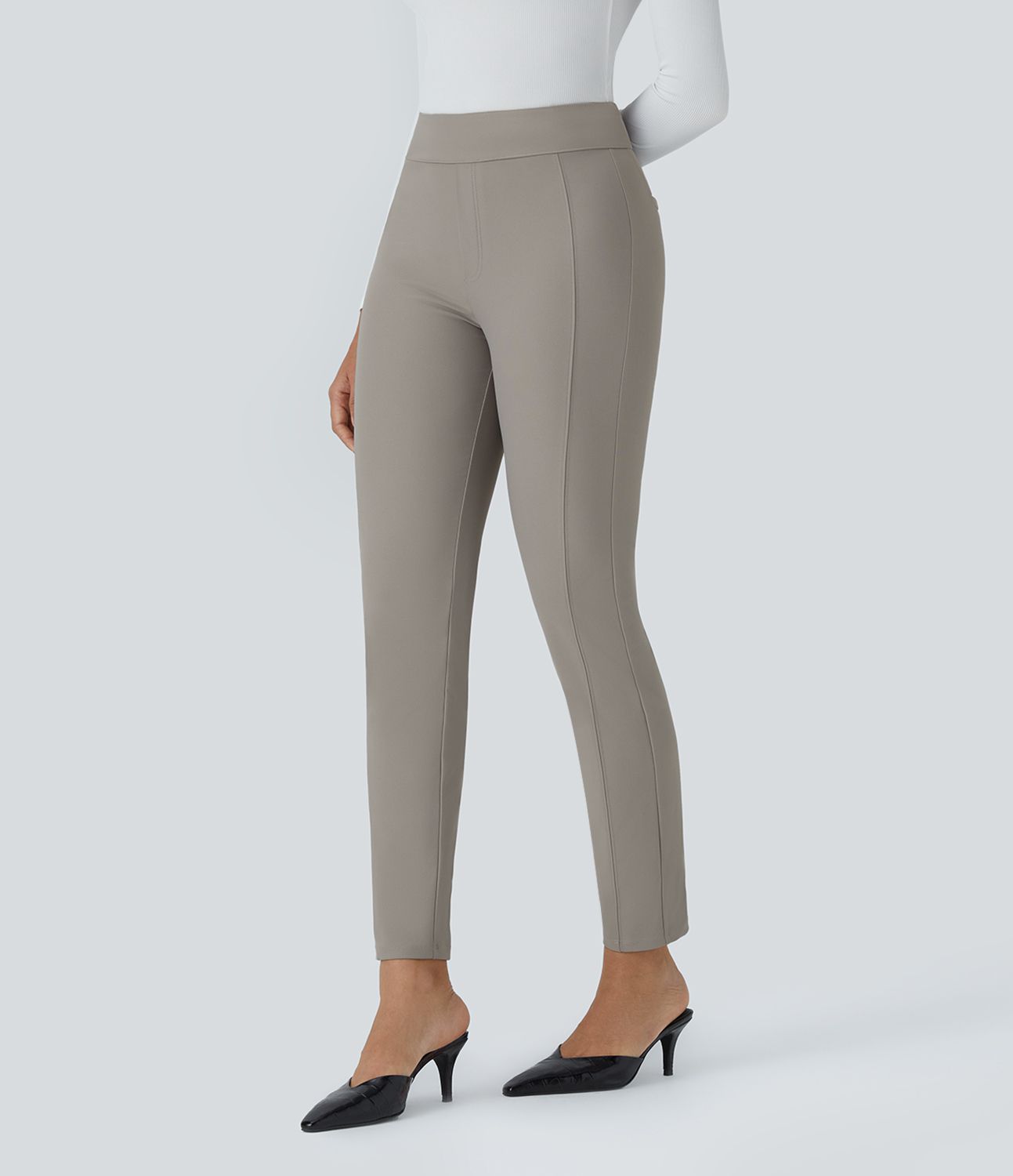 Pantalón Halara Flex™ oficina ajustado sarga tiro alto