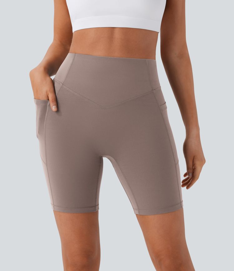 Halara UltraSculpt™ High Waisted Scrunch Butt Lifting Tummy Control Side Pocket Shaping Workout Biker Shorts 7''
