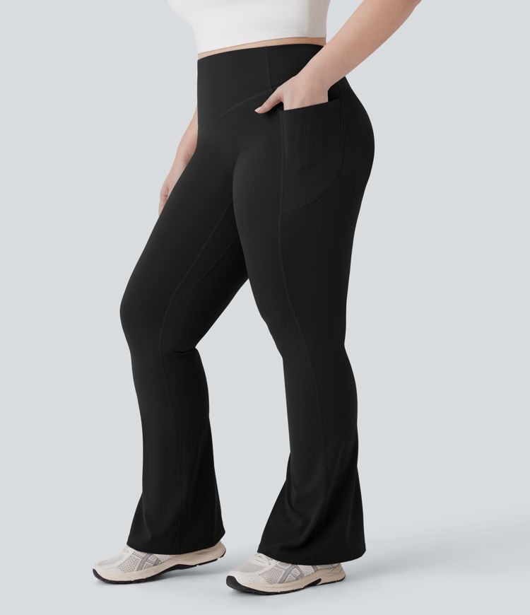 Halara UltraSculpt™ SoCinched High Waisted Scrunch Butt Lifting Tummy Control Side Pocket Shaping Yoga Bootcut Plus Size Leggings