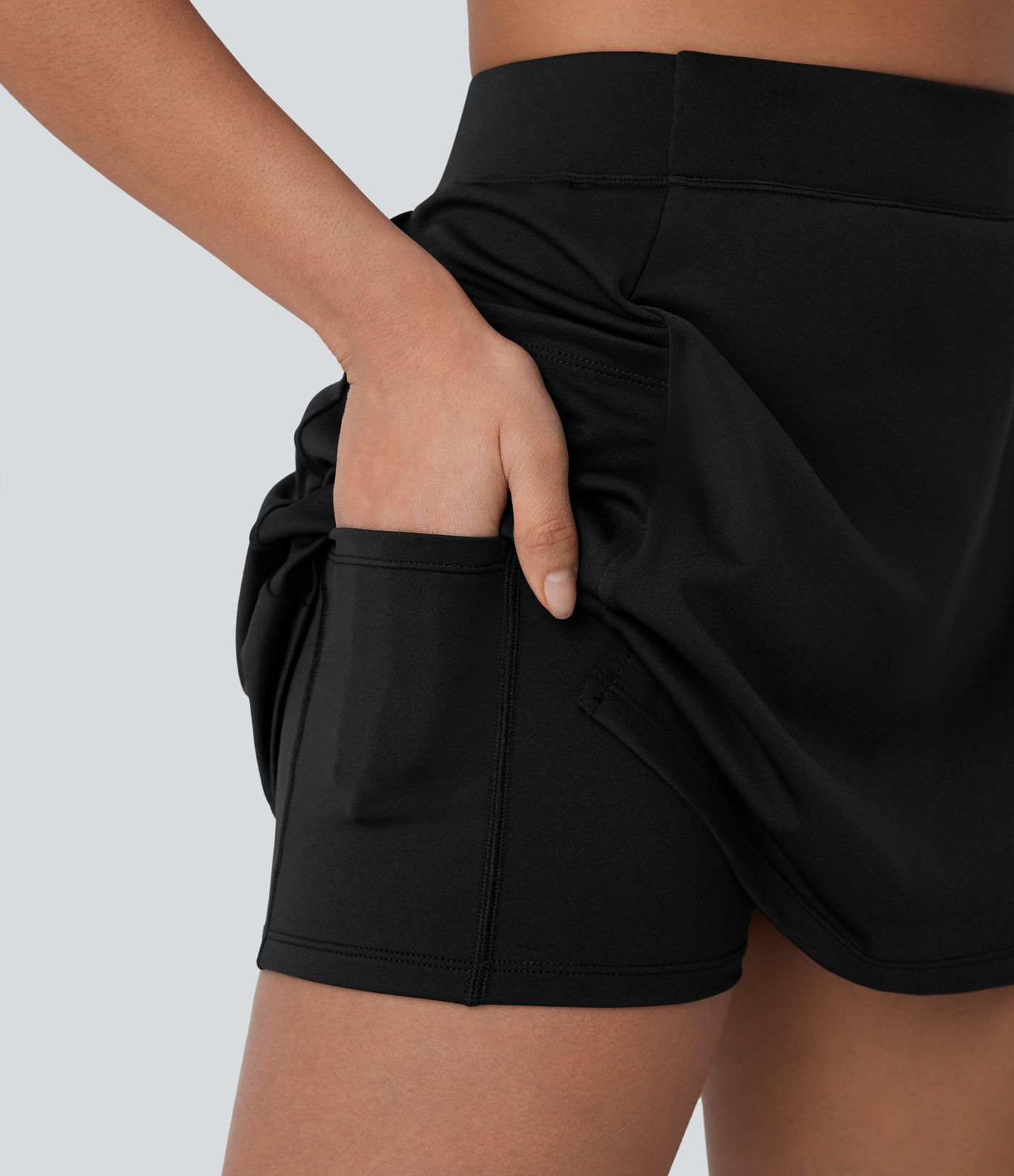 High Waisted 2-in-1 Mini Tennis Skirt with Pockets