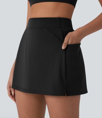 High Waisted 2-in-1 Mini Tennis Skirt with Pockets