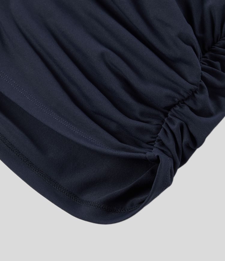 Blusa oficina sólida pliegue cruzado manga japonesa cuello V