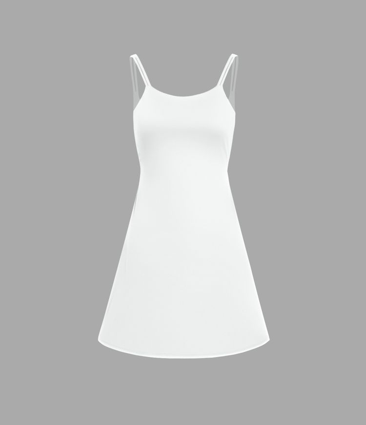 SoftlyZero™ Plush Double Straps 2-Piece Pocket Slip Dance Active Dress A-C Cups