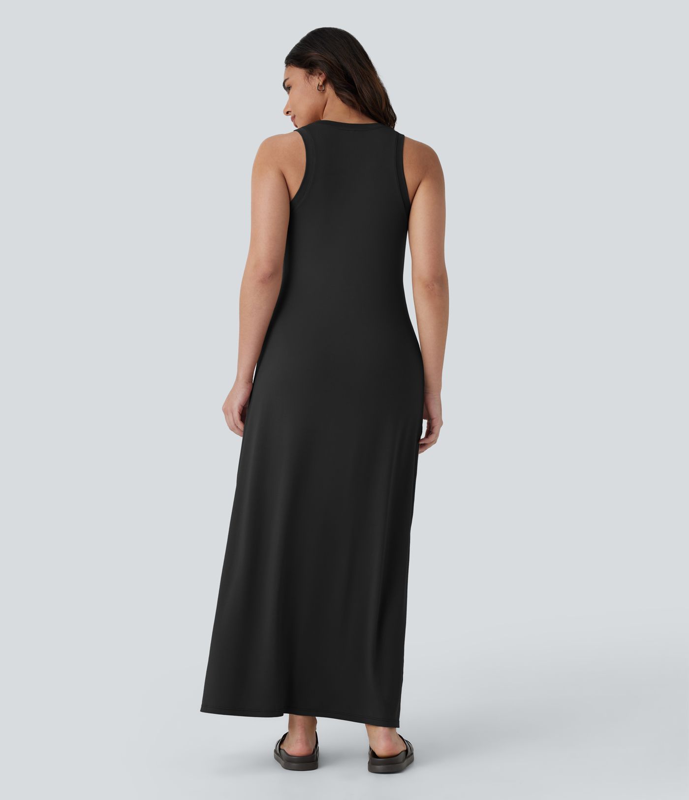 V Neck Maxi Casual Tank Dress