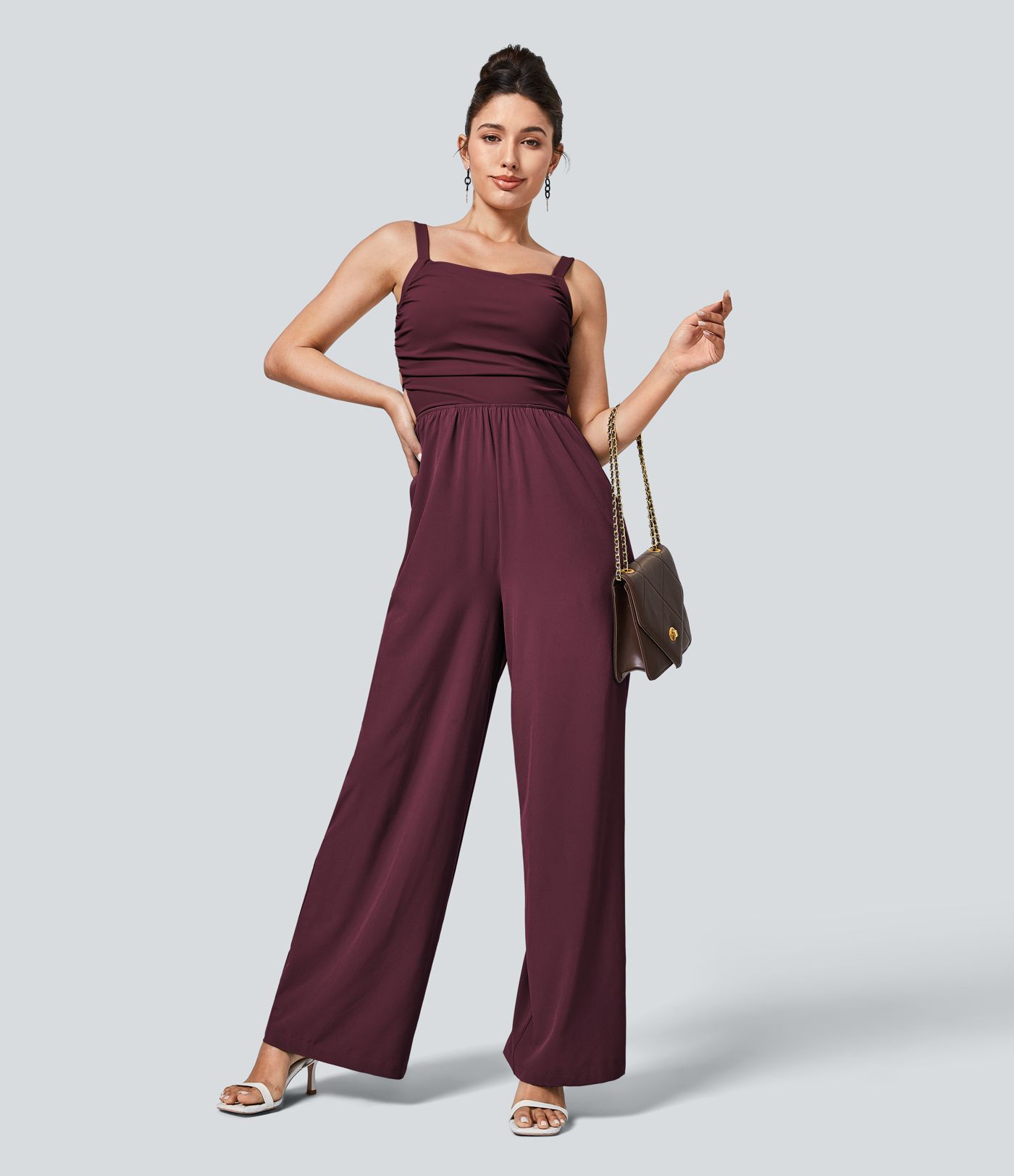 Breezeful™ Lace Up Pocket Quick Dry Casual Jumpsuit