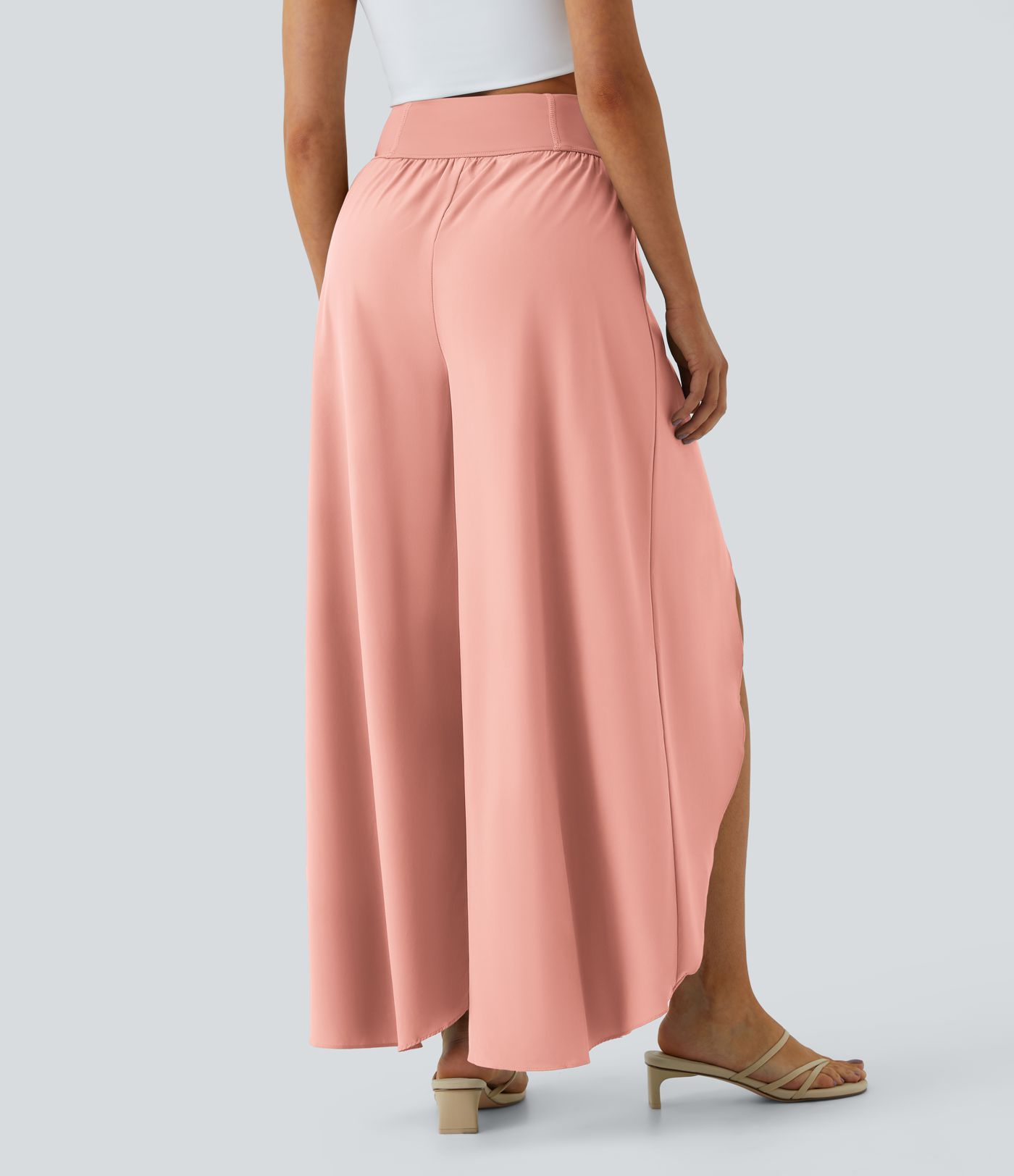 Pantalones Breezeful™ secado rápido tiro alto bolsillo palazzo pierna ancha abertura fluida