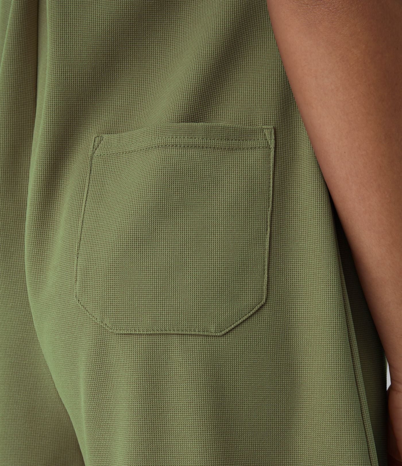 Pockets Waffle Casual Short Overalls