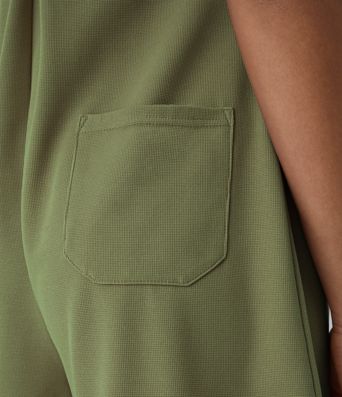 Pockets Waffle Casual Short Overalls