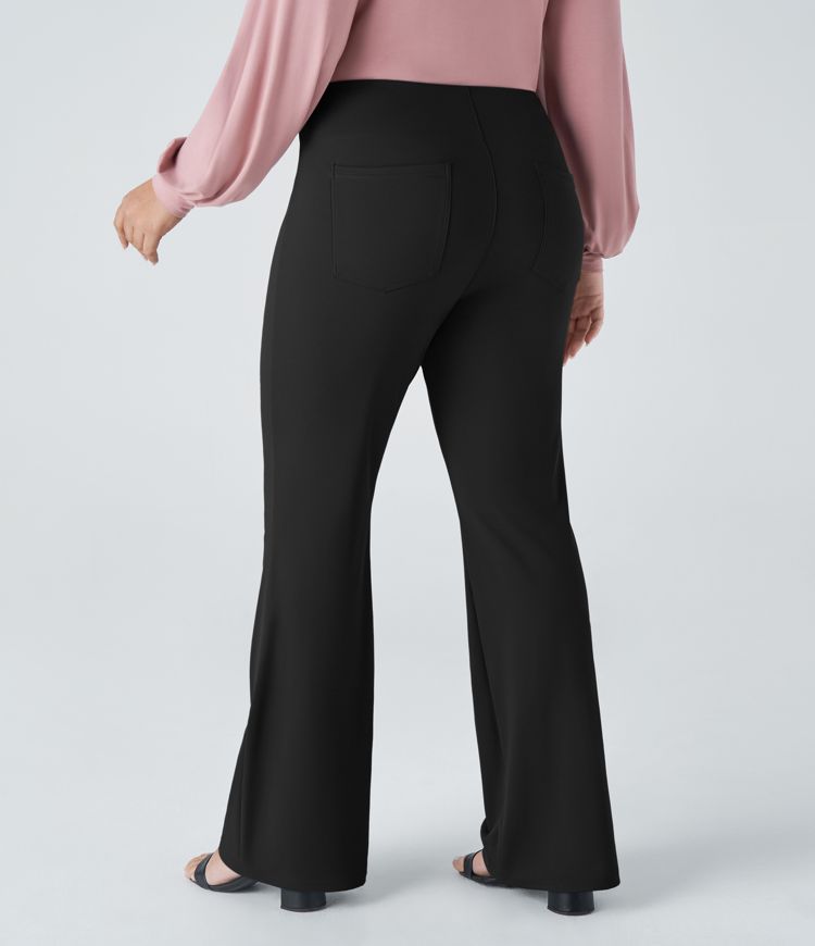 HalaraFlex™ High Waisted Back Side Pocket Slight Flare Work Plus Size Pants