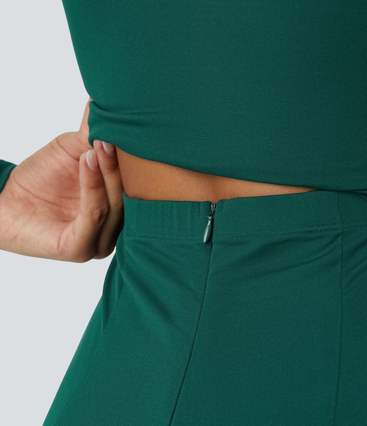 Jumpsuit für Brautjungfern und Hochzeitsgäste mit langen Ärmeln, Seitentasche, unsichtbarem Reißverschluss und weitem Bein - pipi-praktisch