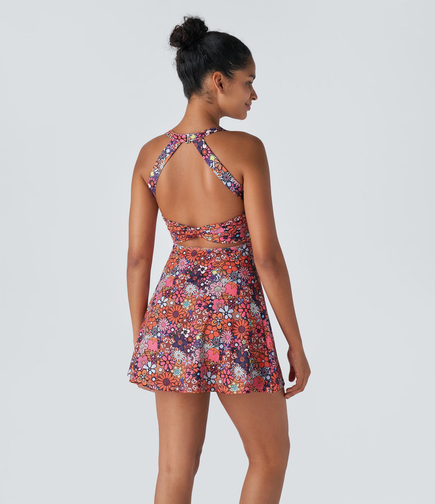 Floral Print Pickleball Active Dress-Easy Peezy Edition