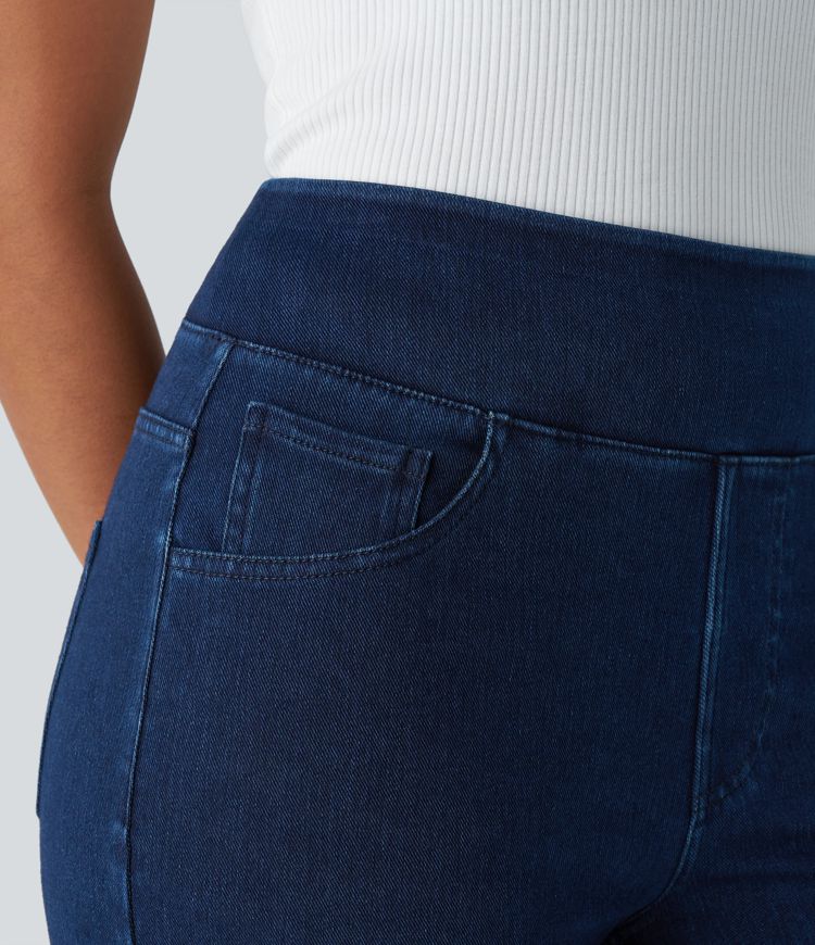 Jeans Halara Flex™ Denim oficina elástico pierna recta tiro alto múltiple bolsillo