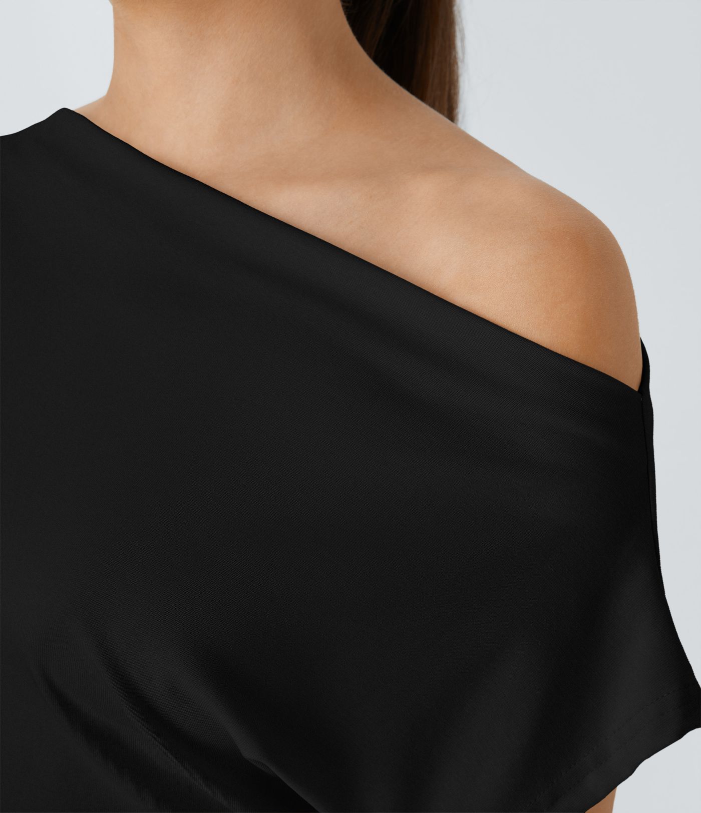 Off Shoulder Short Sleeve Ruched Casual Top